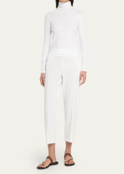 VinceEssential Long-Sleeve Cotton Turtleneck Top
