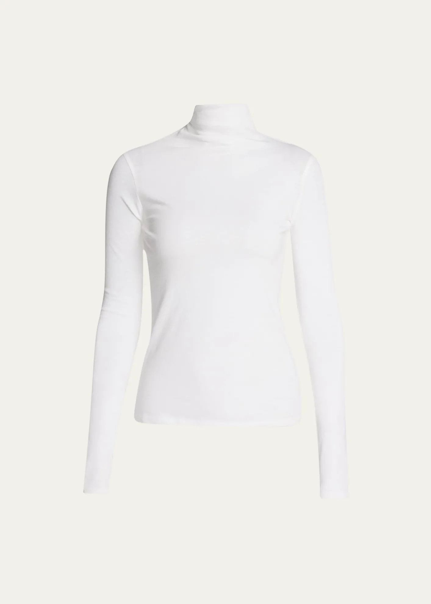 VinceEssential Long-Sleeve Cotton Turtleneck Top