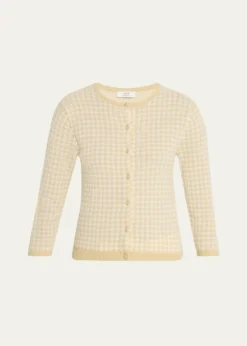 VinceGingham Knit Cardigan