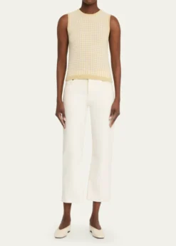 VinceGingham Knit Tank Top