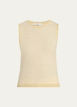 VinceGingham Knit Tank Top