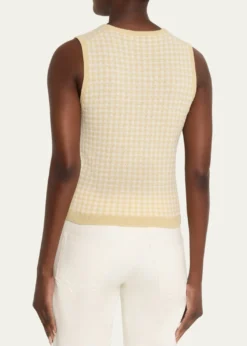 VinceGingham Knit Tank Top