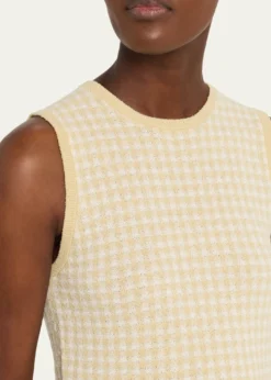 VinceGingham Knit Tank Top