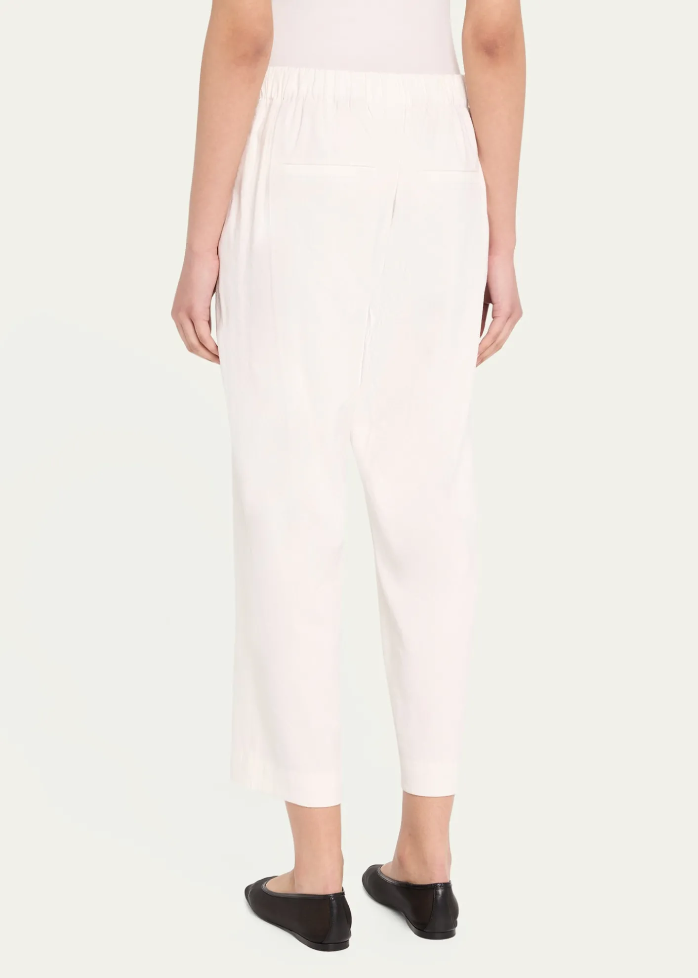 VinceGrace Mid-Rise Linen Tapered Pull-On Pants