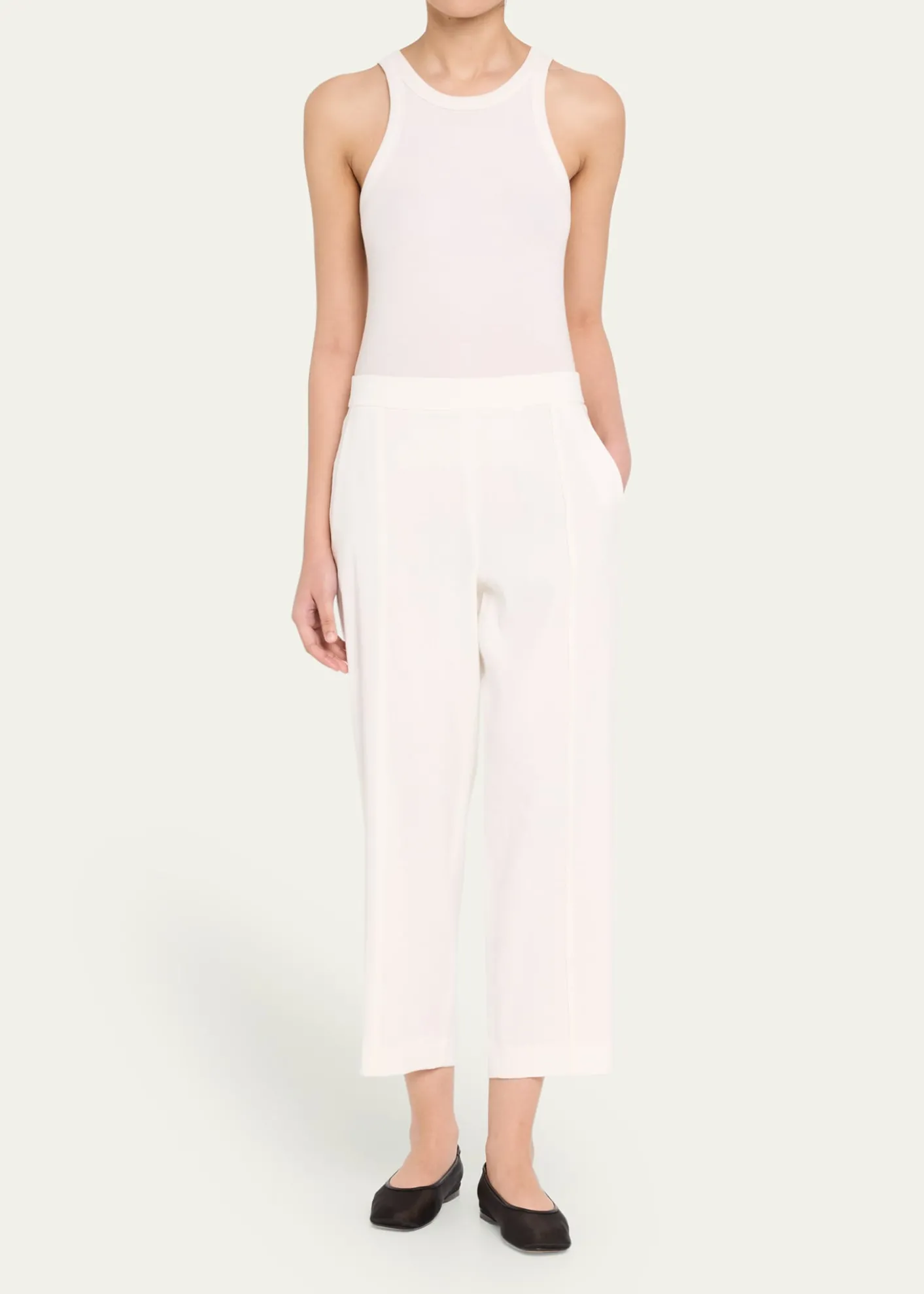 VinceGrace Mid-Rise Linen Tapered Pull-On Pants