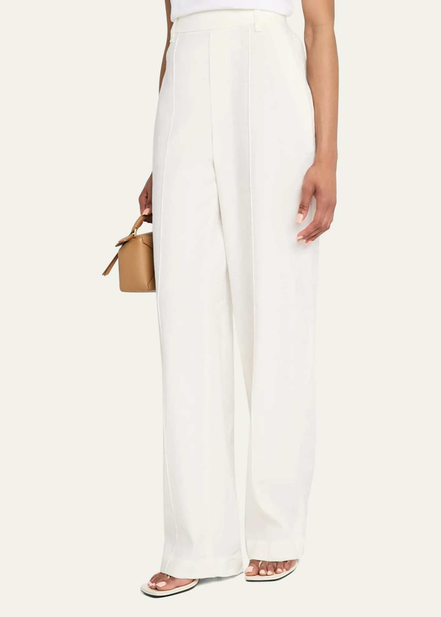 VinceJoan High-Rise Pull-On Linen Pants
