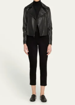 VinceLeather Zip-Front Jacket