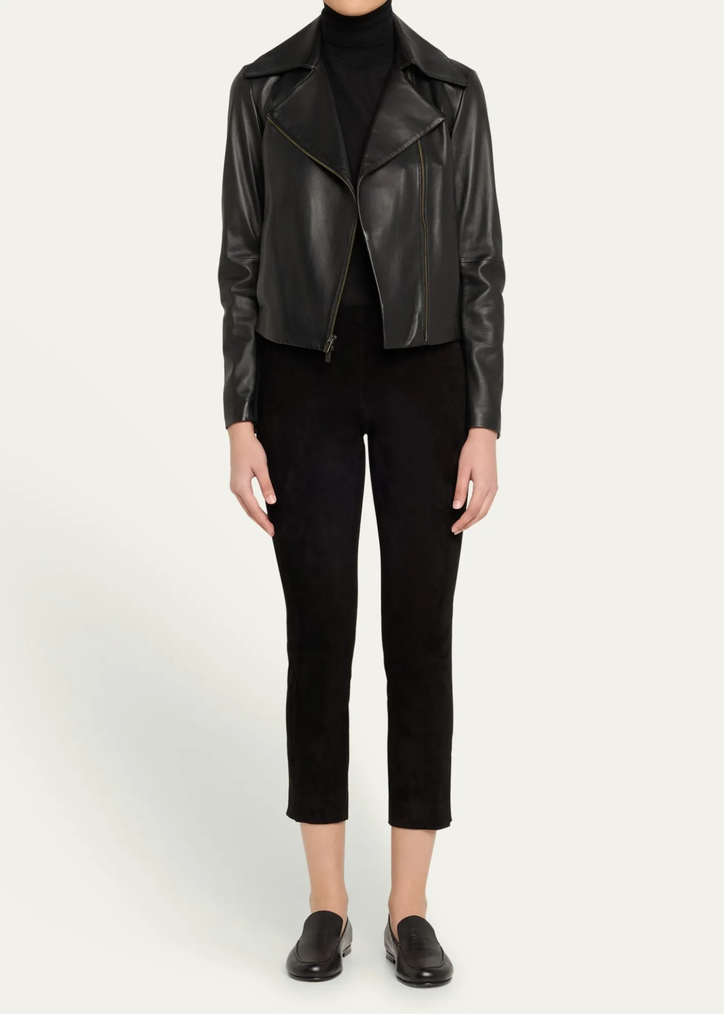 VinceLeather Zip-Front Jacket