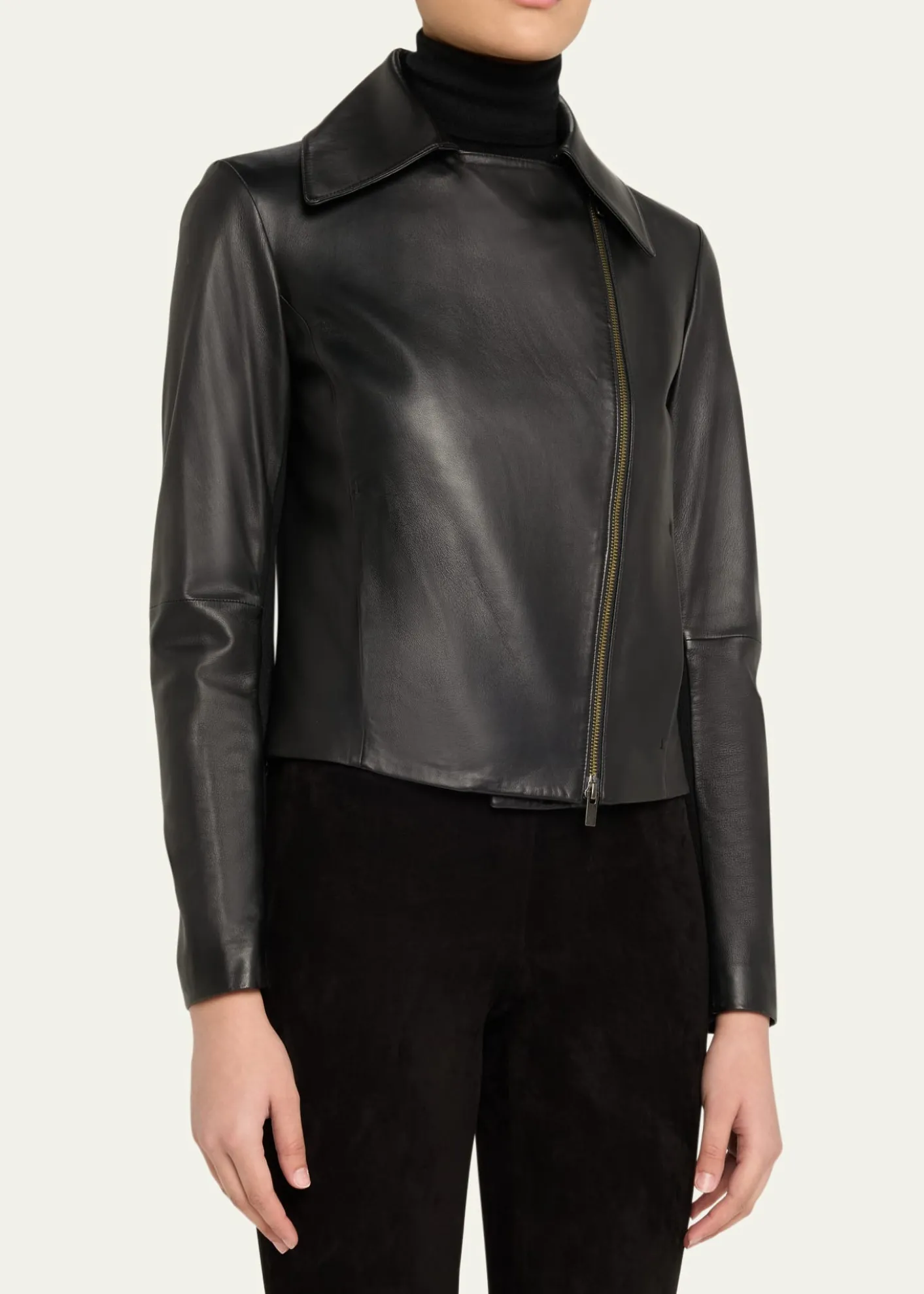VinceLeather Zip-Front Jacket