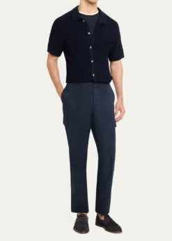 VinceMen's Crochet Button-Down Shirt