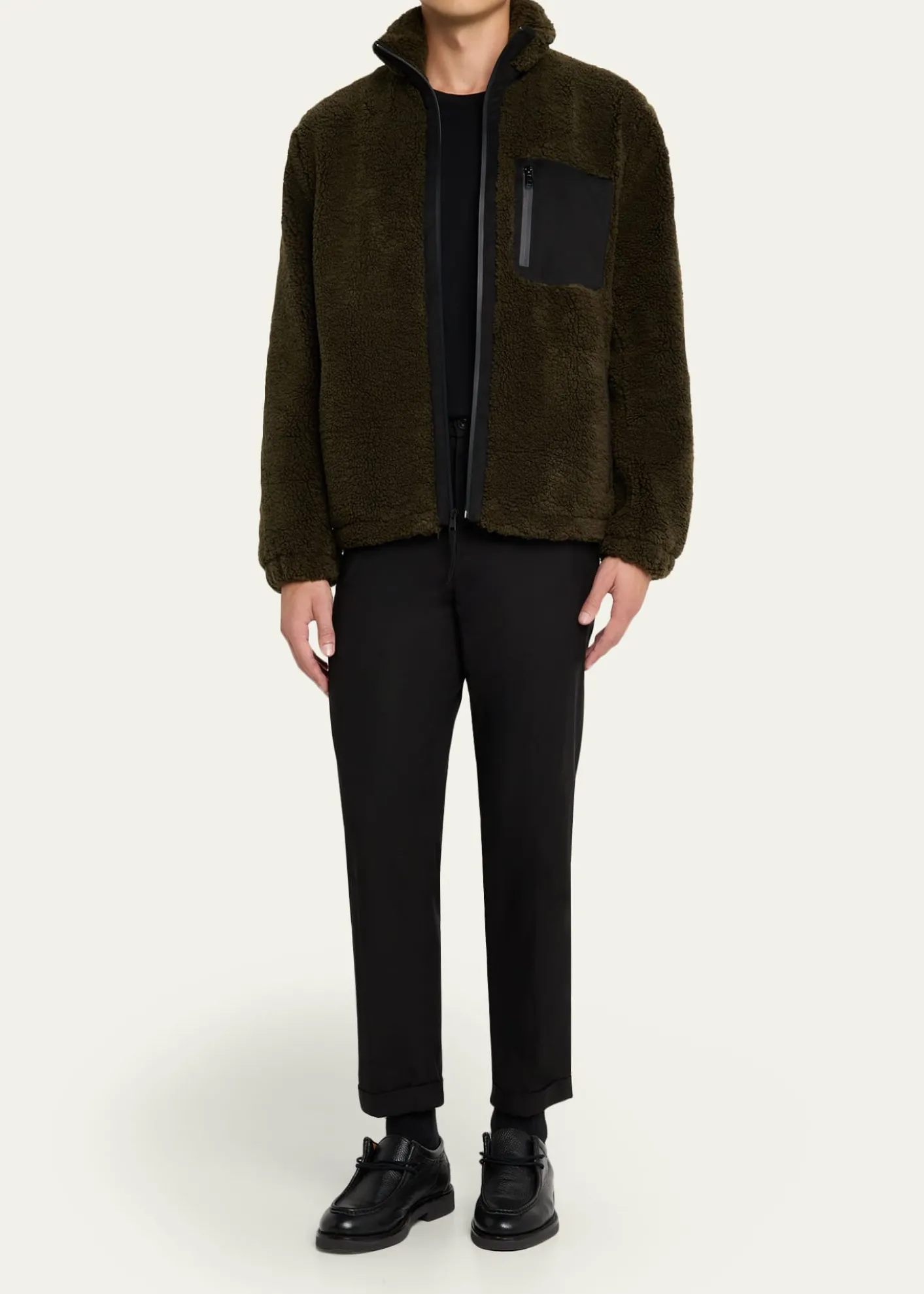 VinceMen's Faux Sherpa Zip-Up Jacket