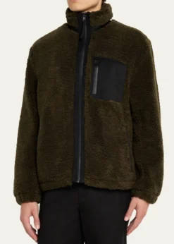 VinceMen's Faux Sherpa Zip-Up Jacket