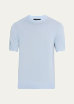 VinceMen's Featherweight Wool-Cashmere Short-Sleeve Crewneck Sweater