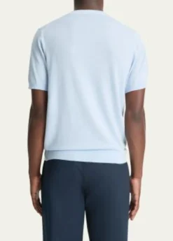 VinceMen's Featherweight Wool-Cashmere Short-Sleeve Crewneck Sweater