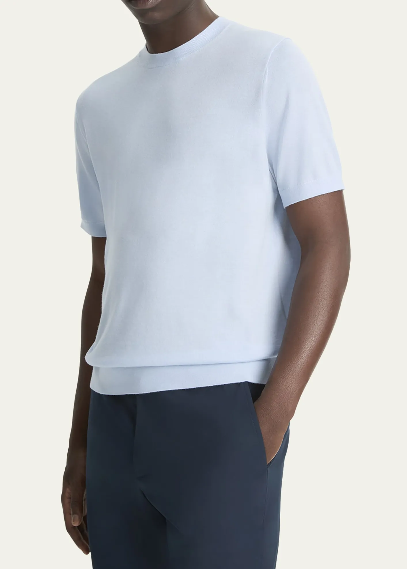 VinceMen's Featherweight Wool-Cashmere Short-Sleeve Crewneck Sweater