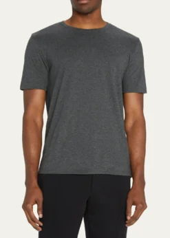 VinceMen's Short-Sleeve Pima Crewneck Jersey T-Shirt, Black