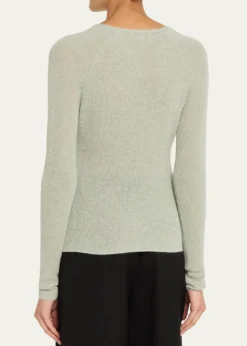VinceMetallic High-V Knit Top