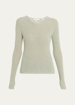 VinceMetallic High-V Knit Top