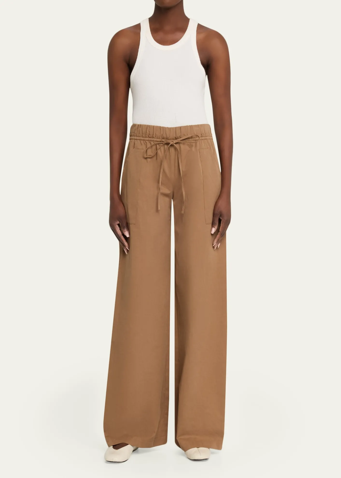 VinceMid-Rise Cotton Drawstring Pants