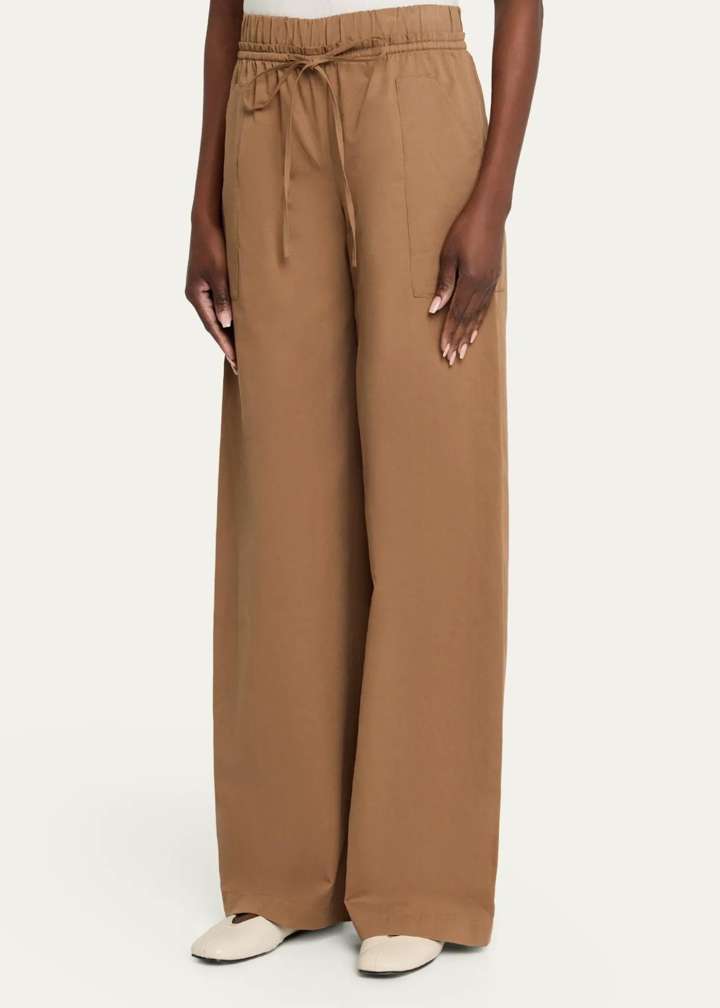 VinceMid-Rise Cotton Drawstring Pants