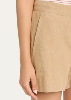 VinceMid-Rise Hemp Shorts