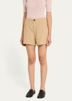 VinceMid-Rise Hemp Shorts