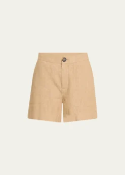 VinceMid-Rise Hemp Shorts