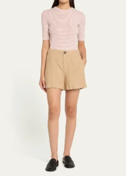 VinceMid-Rise Hemp Shorts