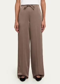 VinceMid-Rise Shiny Drawstring Sweatpants