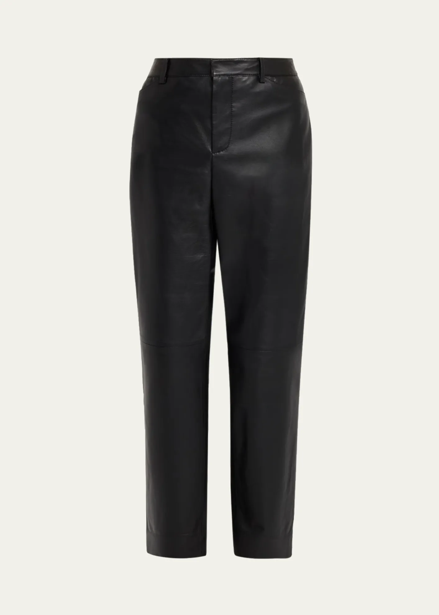 VinceMid-Rise Straight Leather Pants