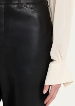 VinceMid-Rise Straight Leather Pants