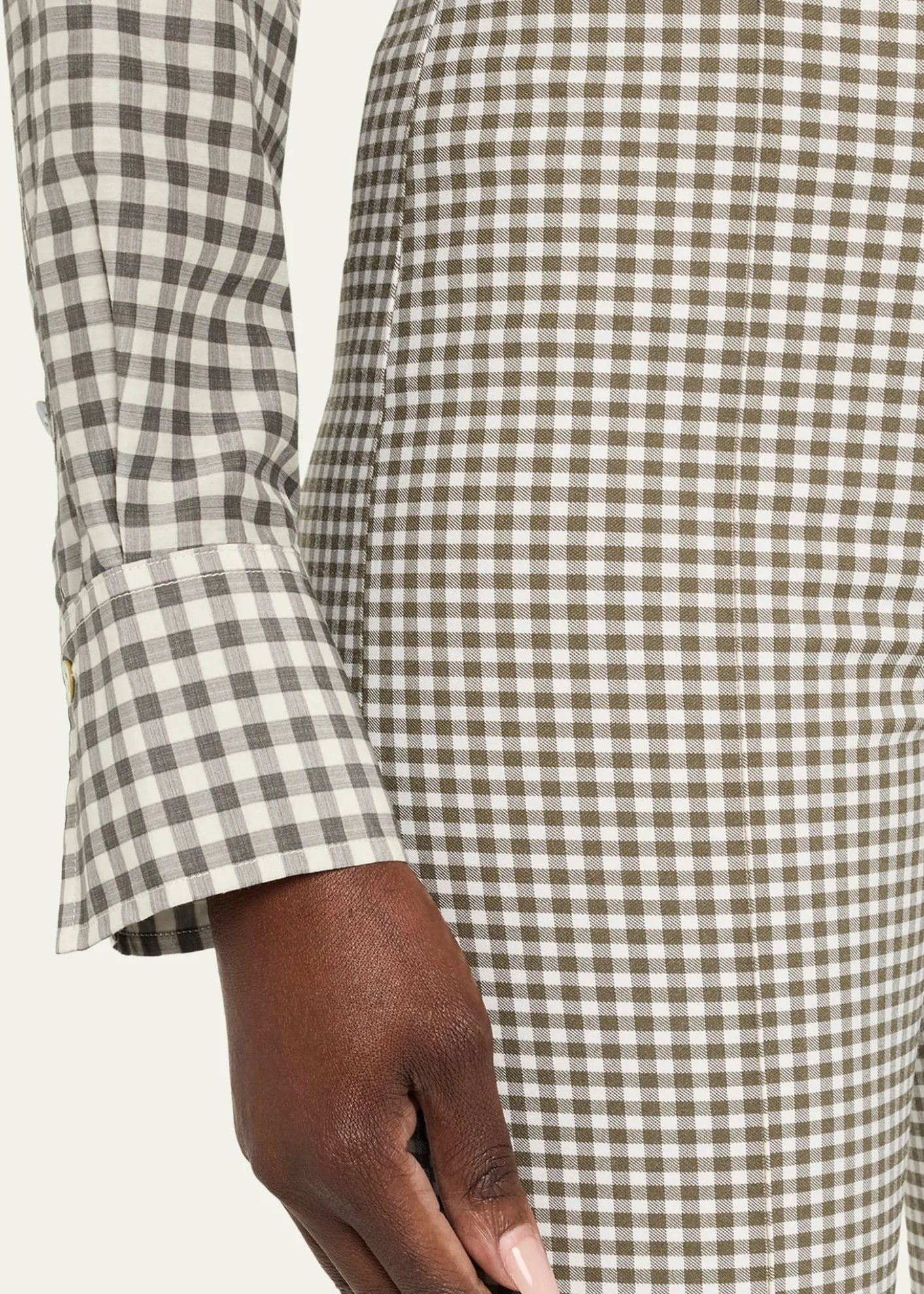 VinceNiki Gingham Mid-Rise Crop Flare Pants