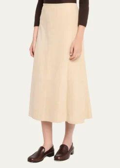 VincePaneled Suede Maxi Skirt