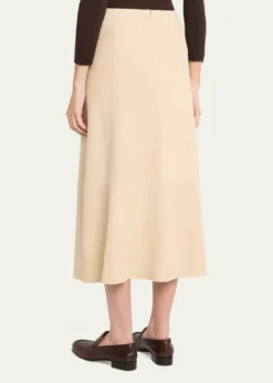 VincePaneled Suede Maxi Skirt