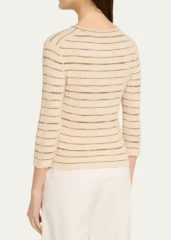 VincePlaid Elbow-Sleeve Sweater
