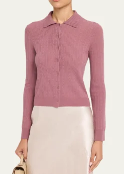 VincePointelle Wool Cardigan