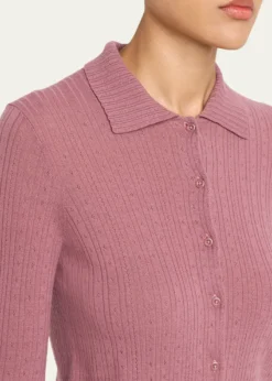 VincePointelle Wool Cardigan
