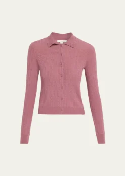 VincePointelle Wool Cardigan