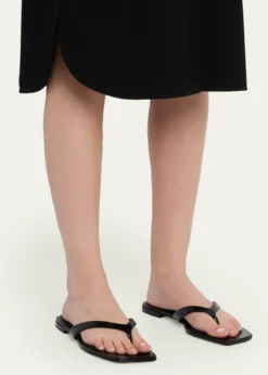 VinceSan Juan Patent Leather Flat Thong Sandals