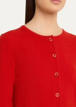 VinceScallop-Trim Cardigan