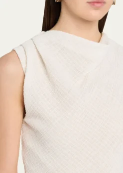 VinceShadow Grid Cowl-Neck Top