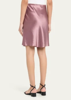 VinceShort Pull-On Satin Slip Skirt