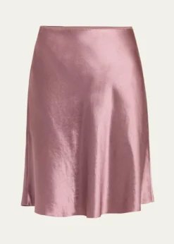 VinceShort Pull-On Satin Slip Skirt
