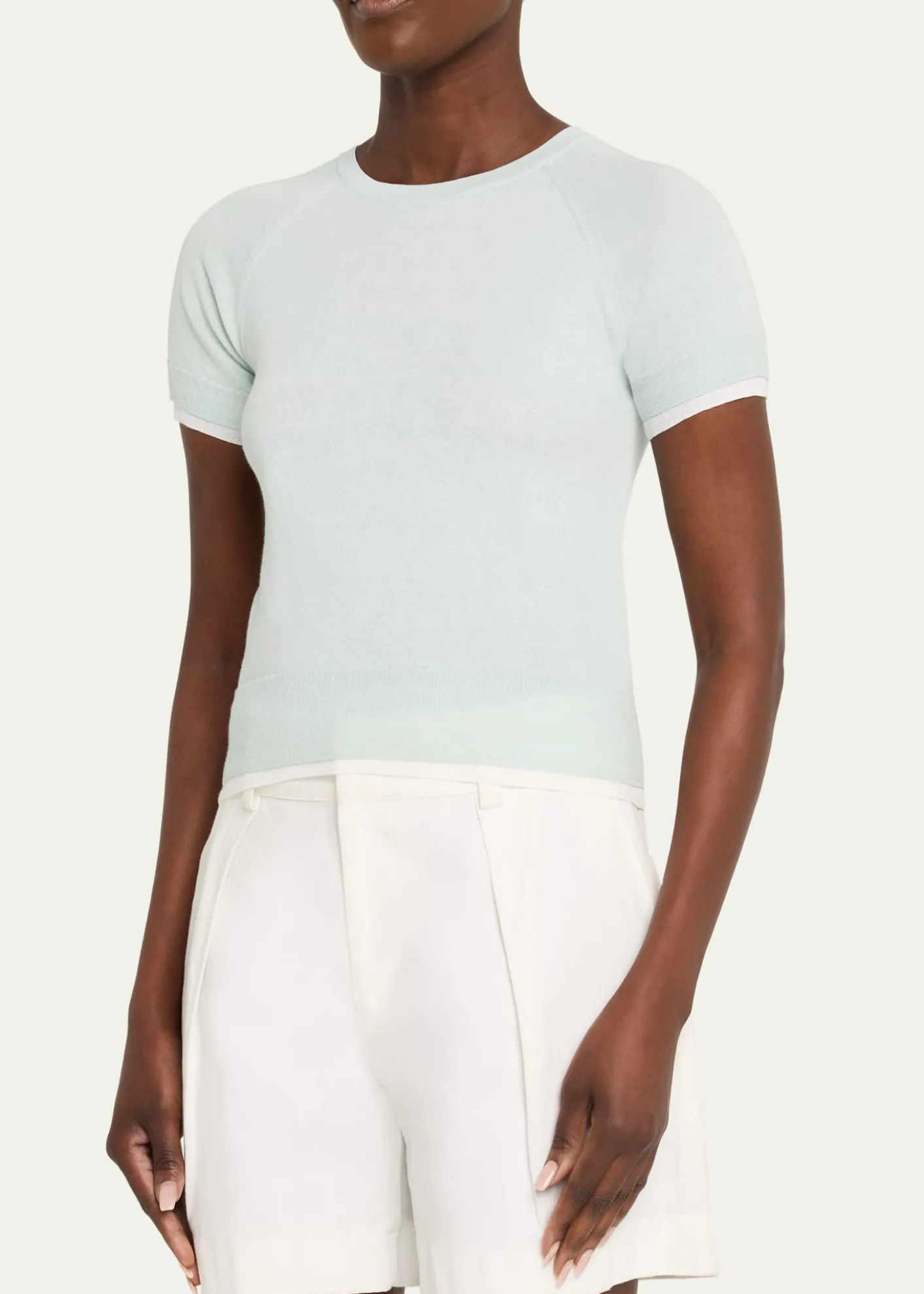 VinceShort-Sleeve Double-Layer Tee