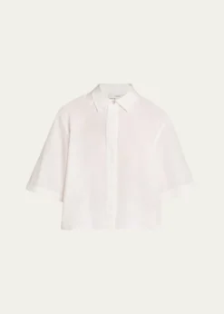VinceShort-Sleeve Poplin Shirt