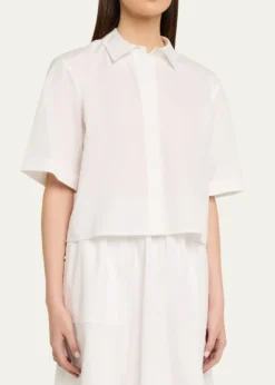 VinceShort-Sleeve Poplin Shirt