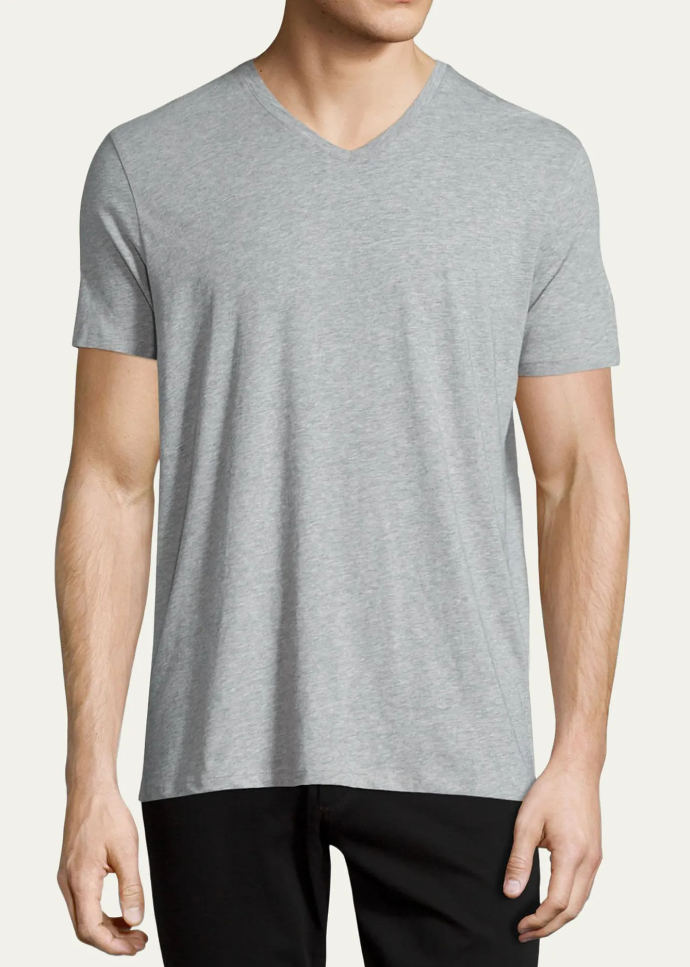 VinceShort-Sleeve V-Neck Jersey T-Shirt, Gray