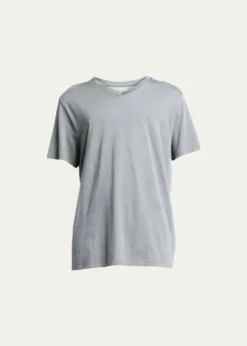 VinceShort-Sleeve V-Neck Jersey T-Shirt, Gray
