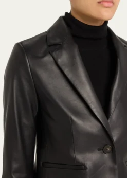 VinceShrunken Leather Blazer