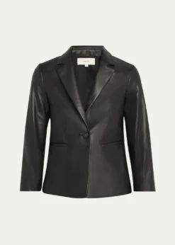 VinceShrunken Leather Blazer